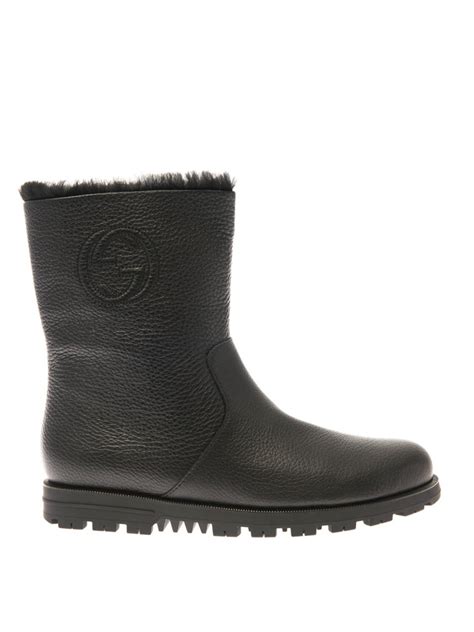 gucci meguro fur boot|gucci ankle boots for women.